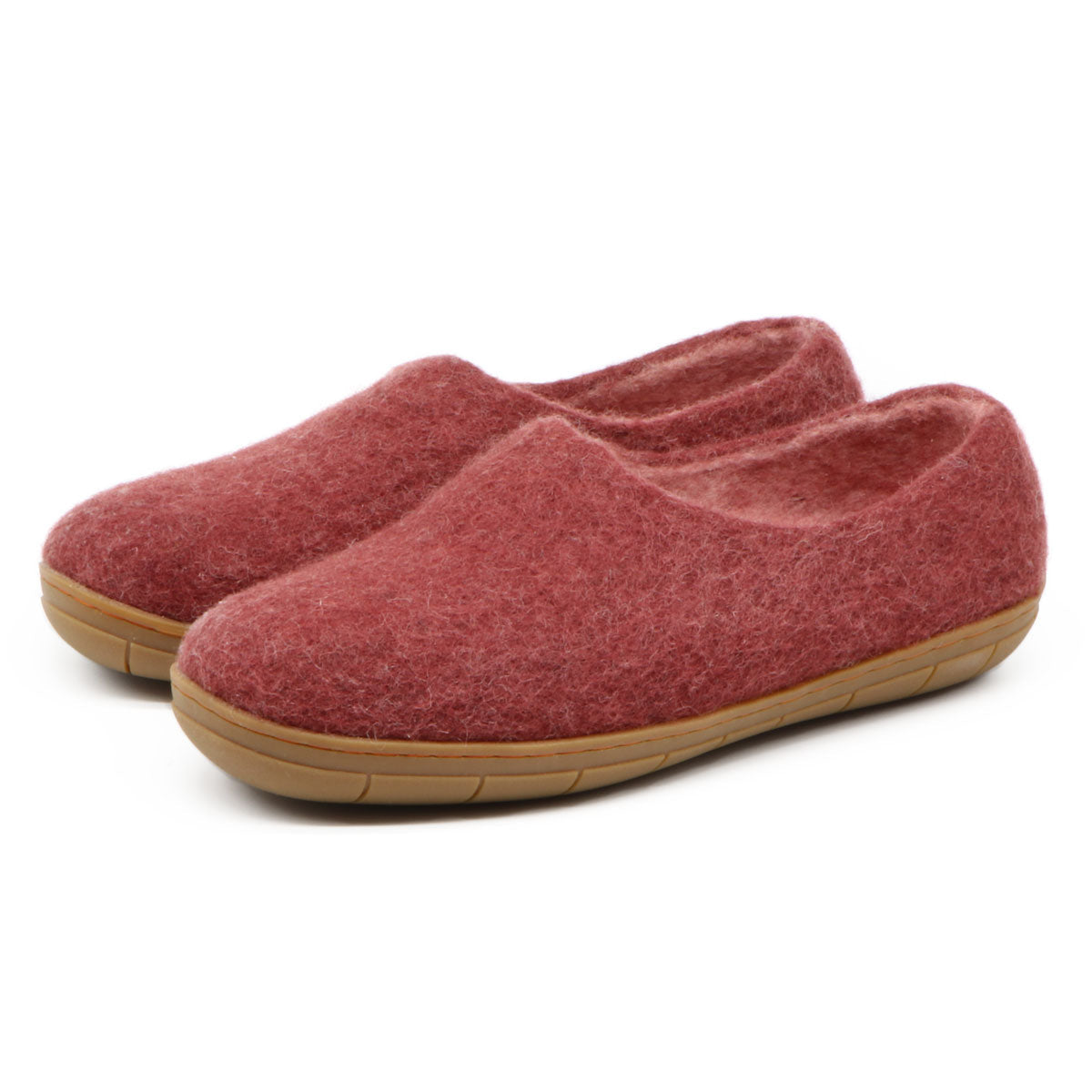 Victoria Wool House Shoe with Rubber Sole