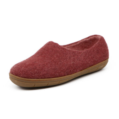 Victoria Wool House Shoe with Rubber Sole