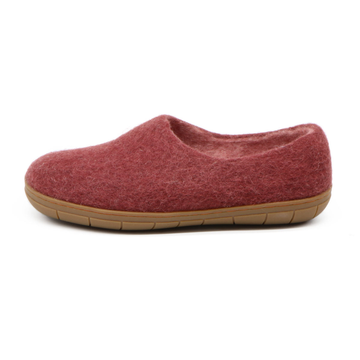 Victoria Wool House Shoe with Rubber Sole