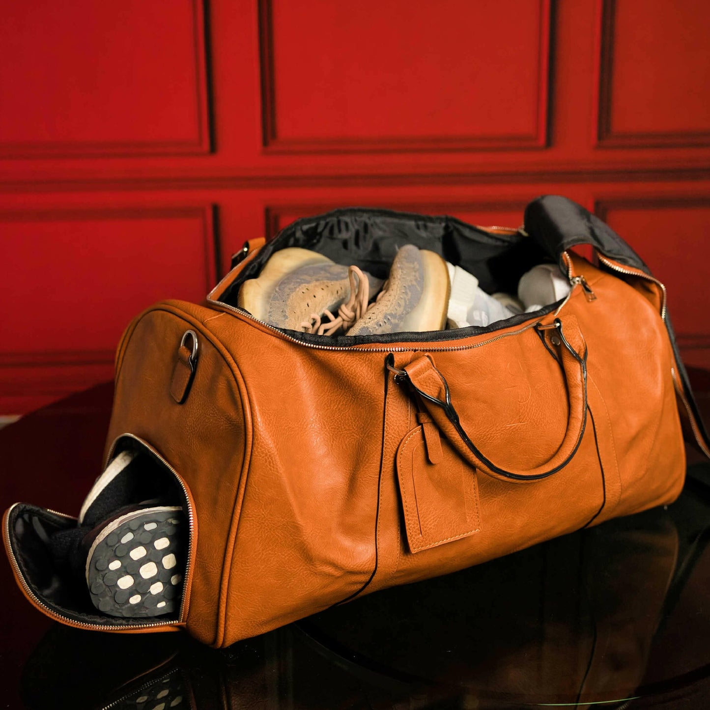 Brown Tumbled Leather Signature Bag Set
