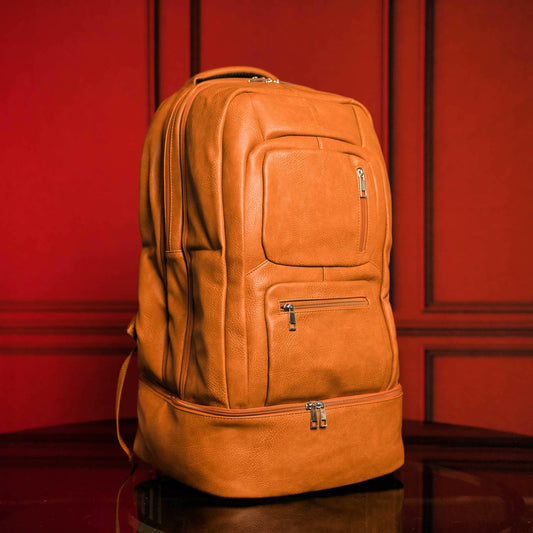 Brown Leather Luxury Carry-On Bag