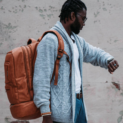 Brown Leather Luxury Carry-On Bag