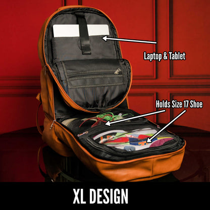 Brown Leather Patented Carry-on Bag | XL