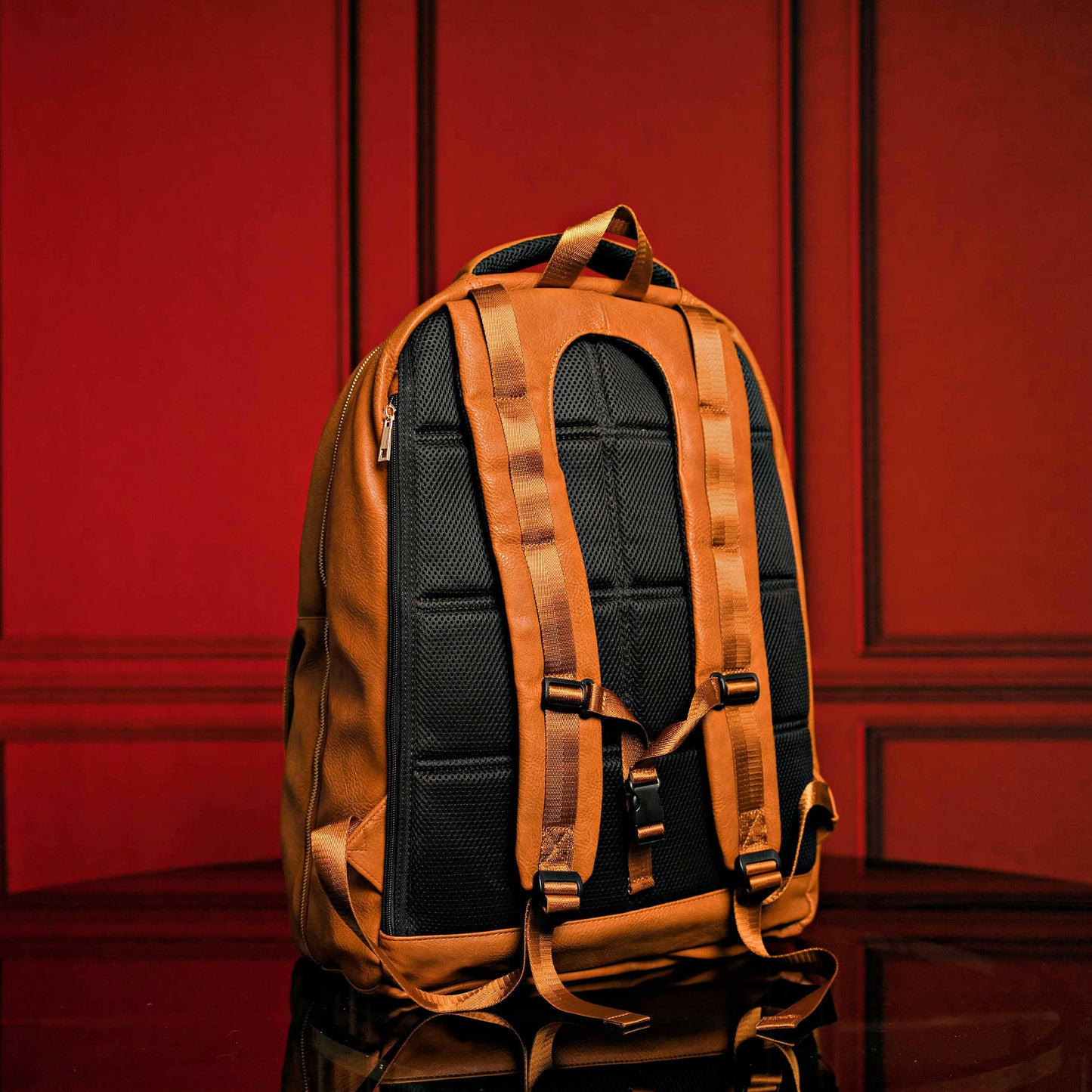 Brown Tumbled Leather Daily Commuter Backpack
