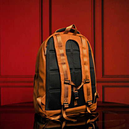 Brown Tumbled Leather Daily Commuter Backpack