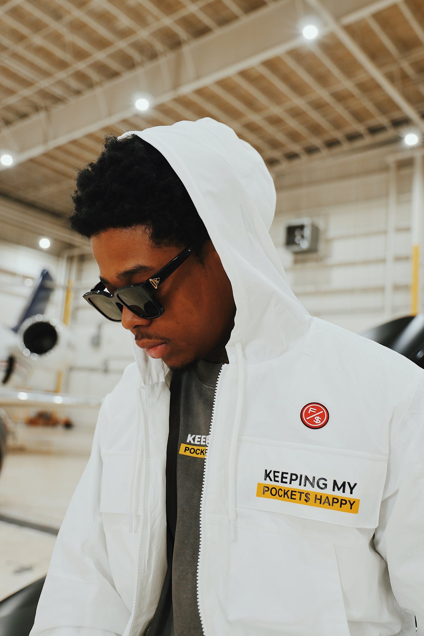 Happy Pockets Windbreaker Zip-Up Jacket
