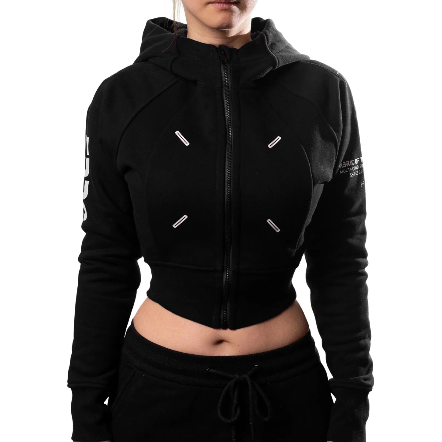 CRZ Black Crop Zip Hoodie