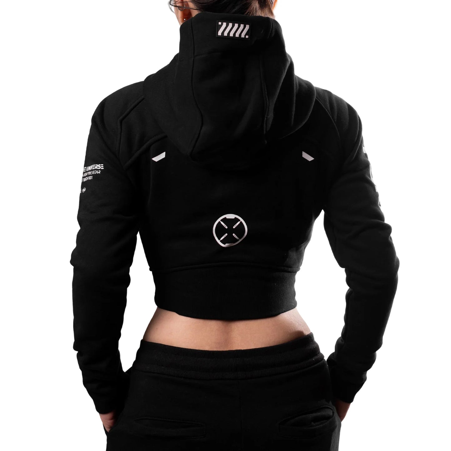 CRZ Black Crop Zip Hoodie