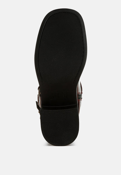 Caribou Harness Detail Biker Boots