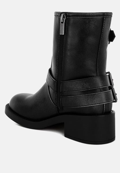 Caribou Harness Detail Biker Boots