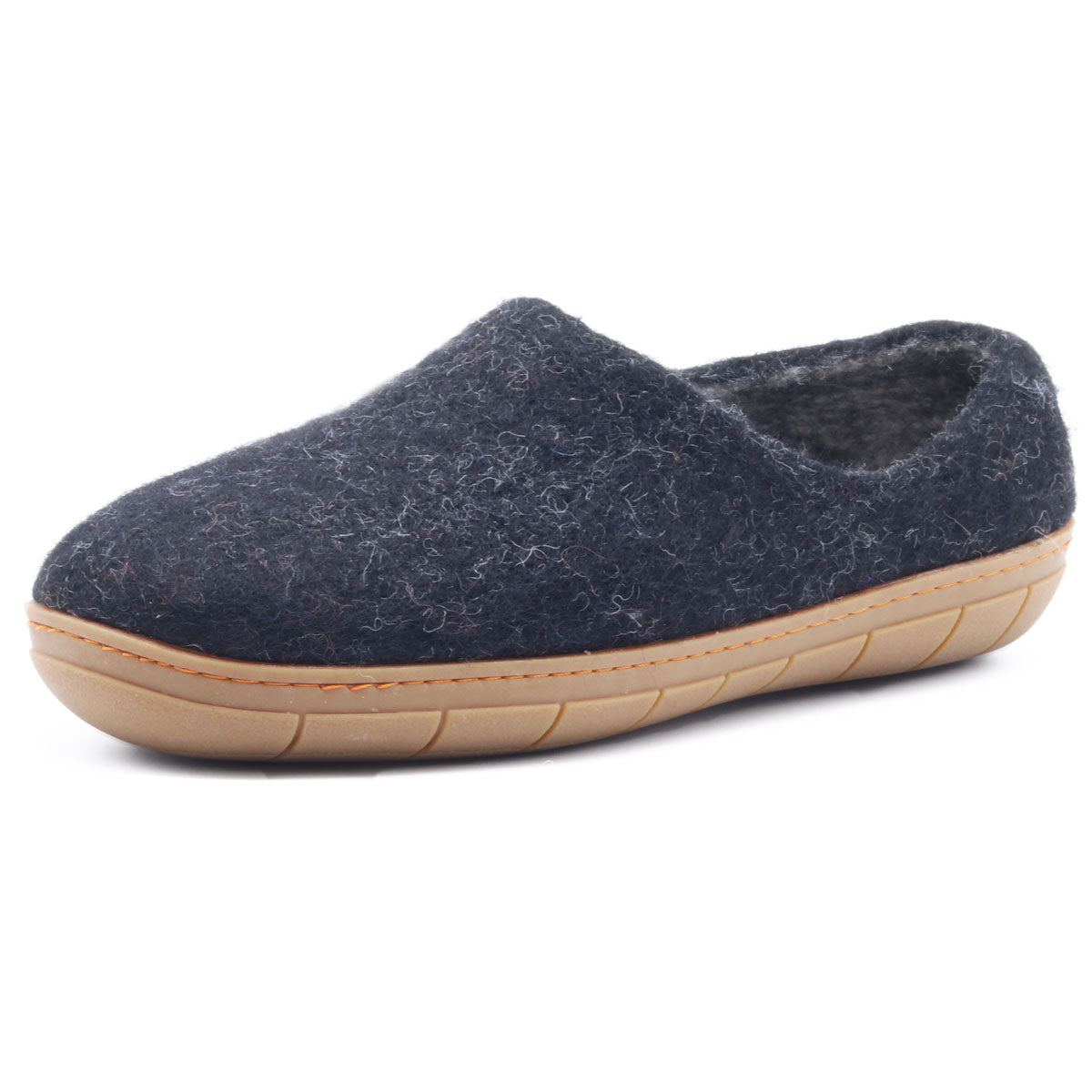Victoria Wool House Shoe with Rubber Sole