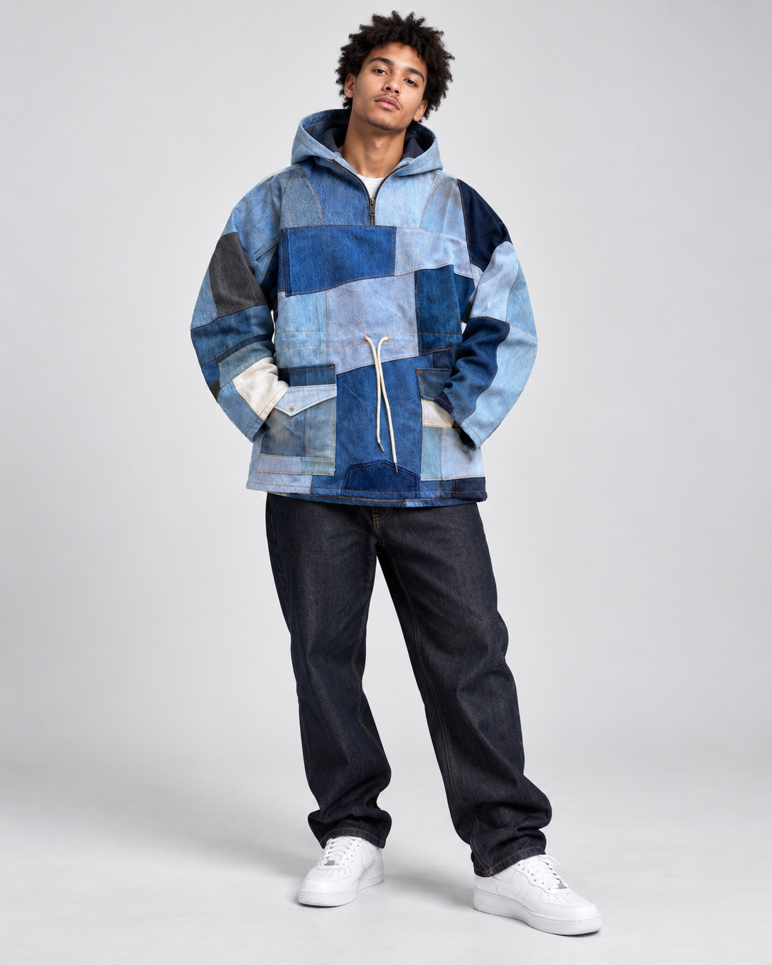 Multi Tonal Denim Pull Over