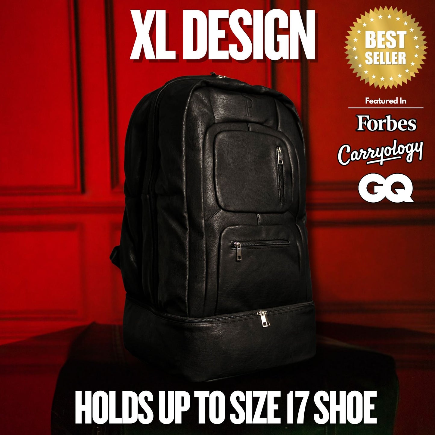 Black Leather Patented Carry On Backpack (Only 300 Made)