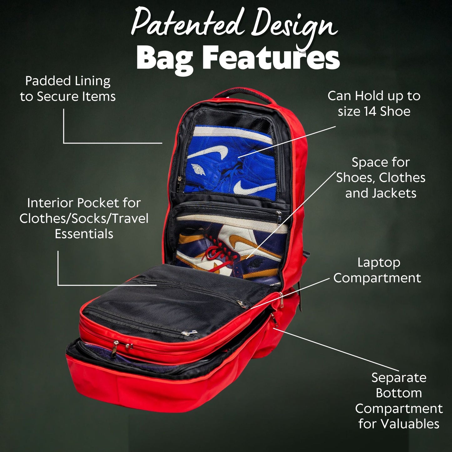 Leather Luxury Carry-On Backpack | Red