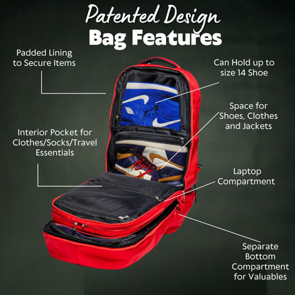 Leather Luxury Carry-On Backpack | Red