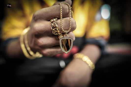 Tiger Eye Shield | 18K