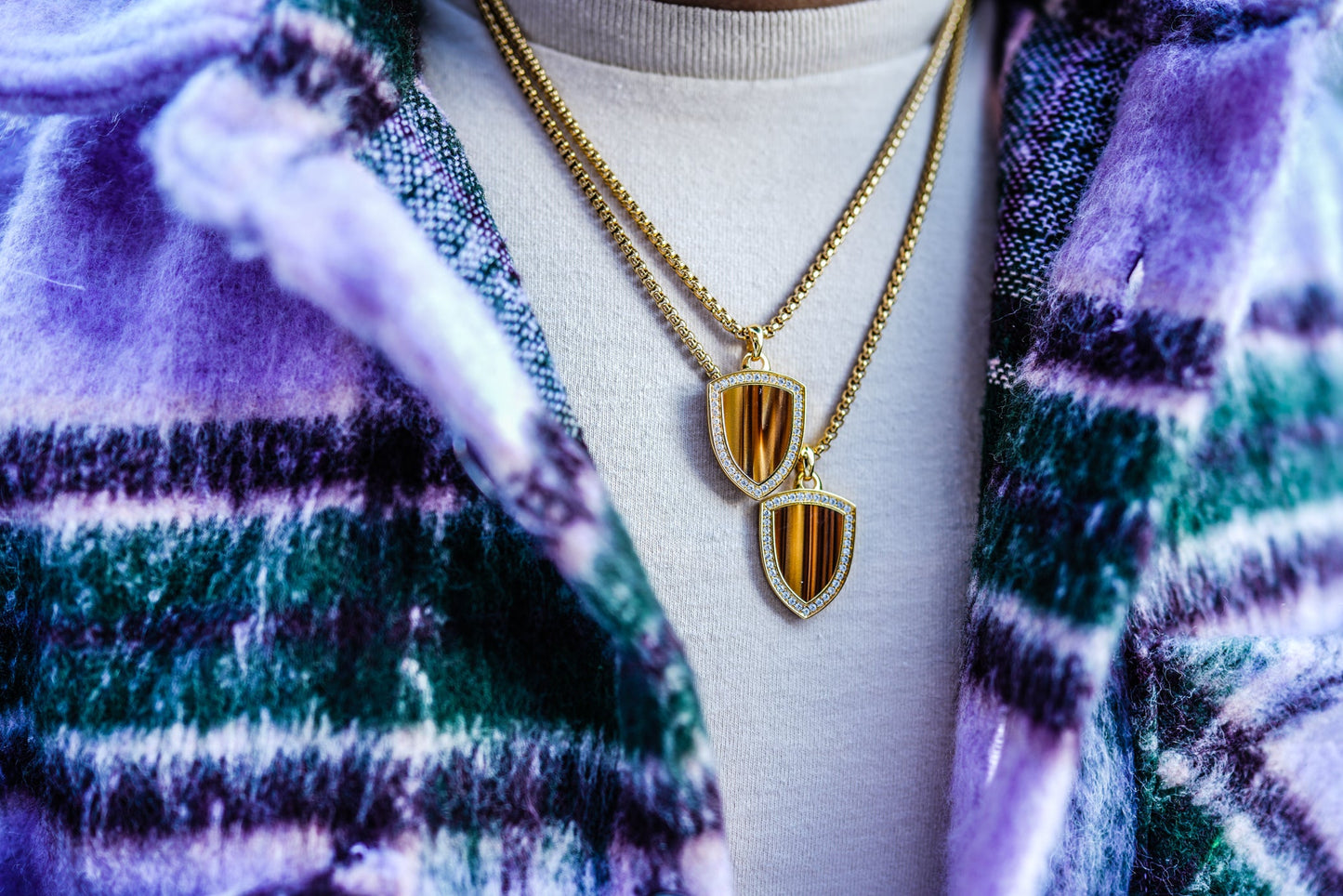 Tiger Eye Shield | 18K