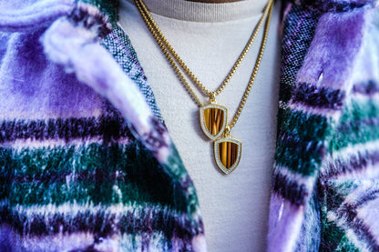 Tiger Eye Shield | 18K