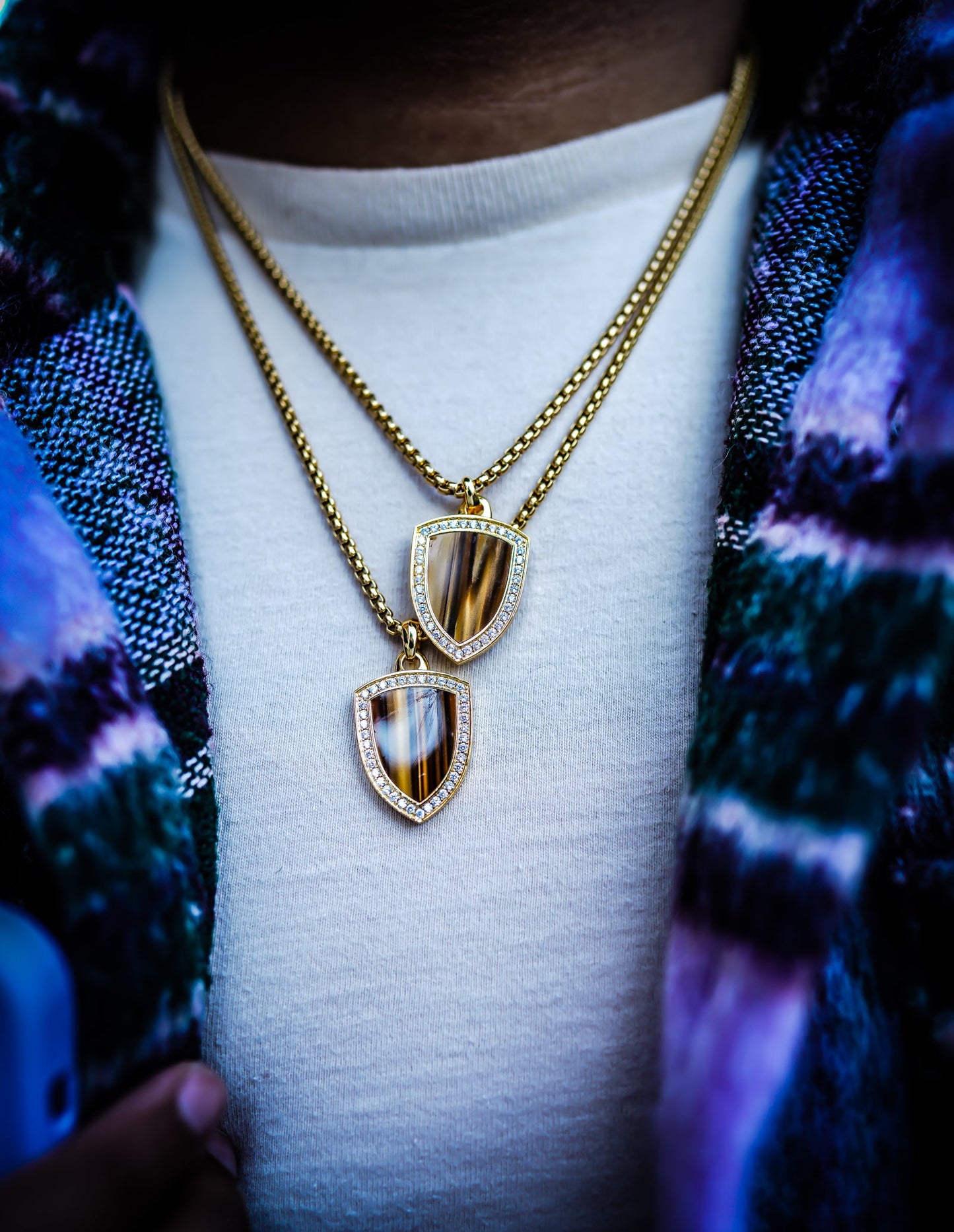 Tiger Eye Shield | 18K