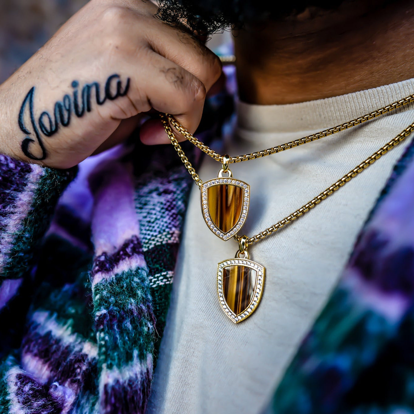 Tiger Eye Shield | 18K