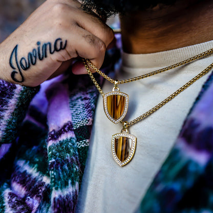 Tiger Eye Shield | 18K