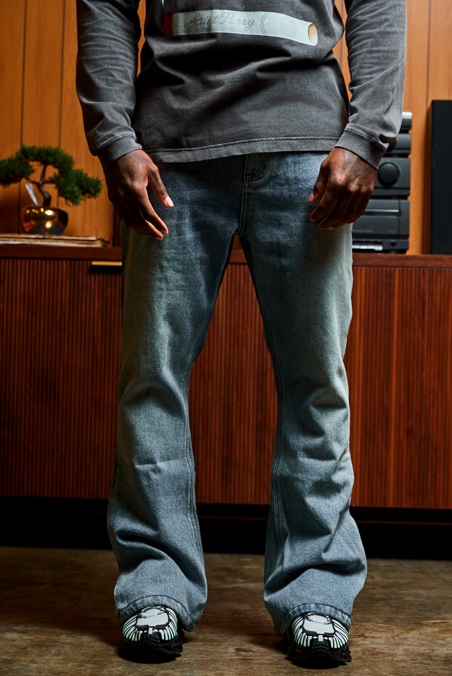 Angel Flare Denim Jeans  Mid-Rise Flared Fit