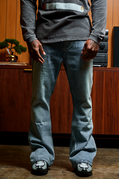 Angel Flare Denim Jeans  Mid-Rise Flared Fit