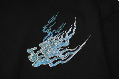 Flaming White Tiger Embroidered Tee