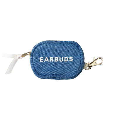 Earbuds/Airpods Case with Clasp | Denim