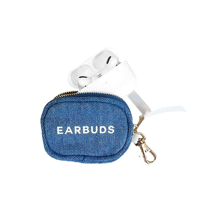 Earbuds/Airpods Case with Clasp | Denim