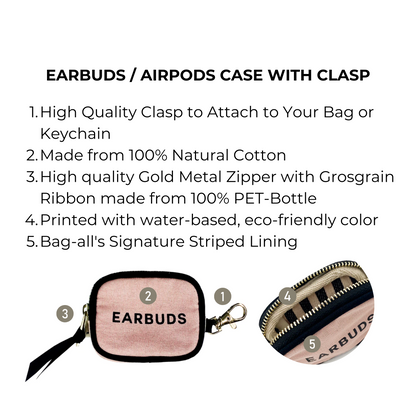 Earbuds/Airpods Case with clasp | Pink