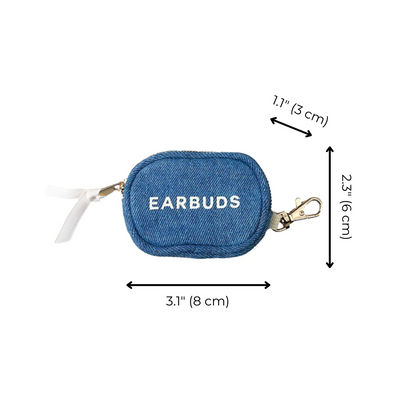 Earbuds/Airpods Case with Clasp | Denim