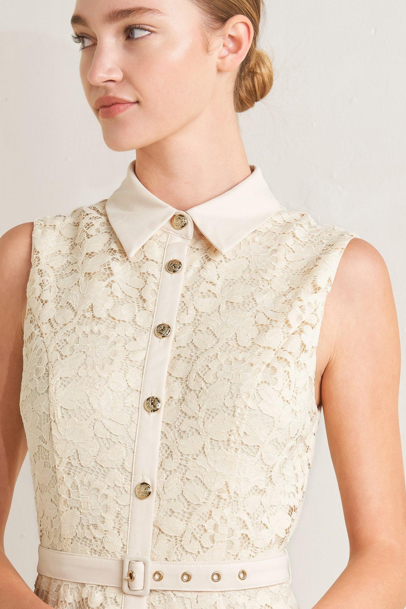 Romantic Woven Lace Midi Dress