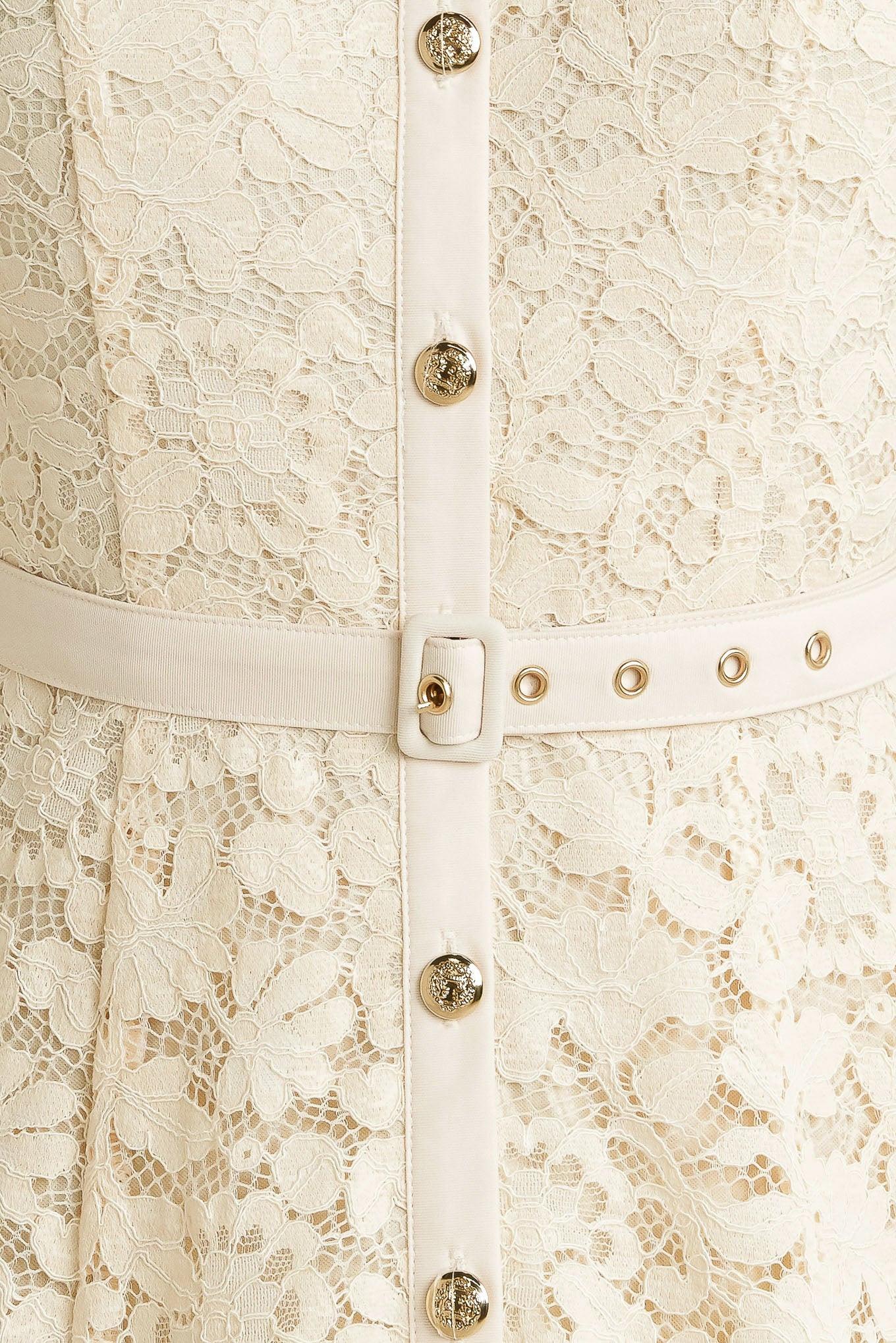 Romantic Woven Lace Midi Dress
