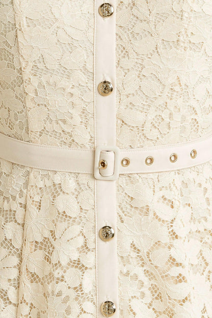 Romantic Woven Lace Midi Dress