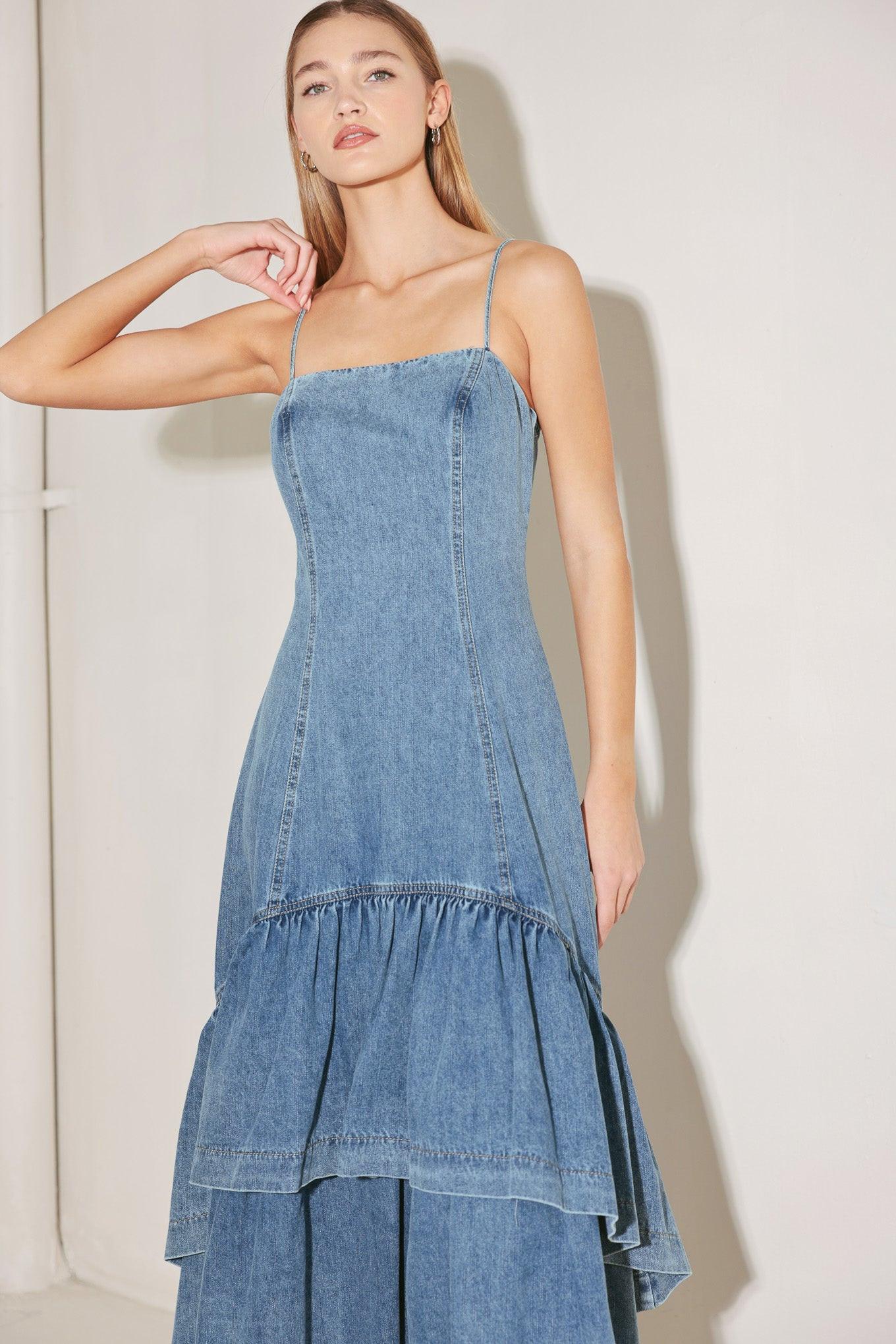 Rebel Denim Midi Dress