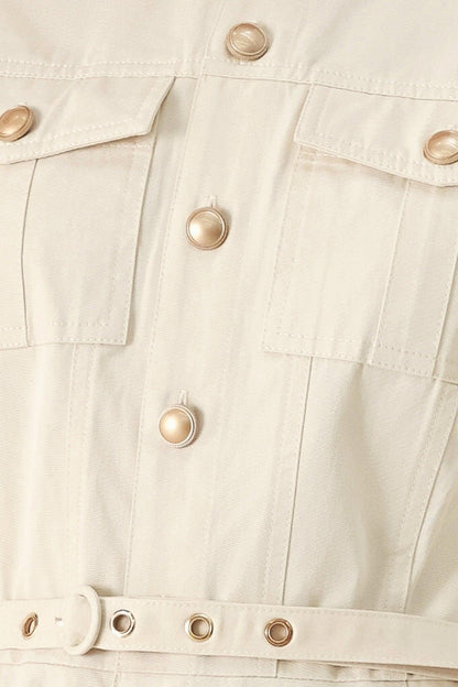Neutral Command Woven Shirt Dress