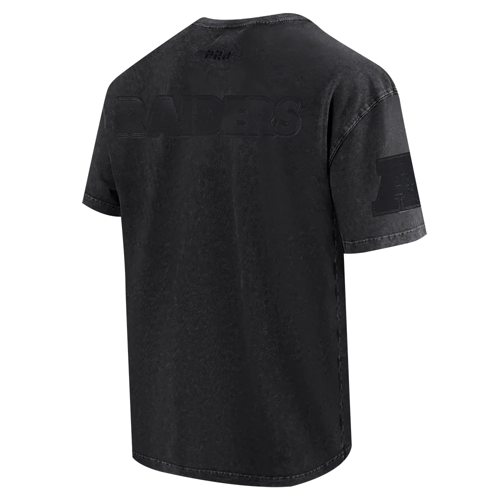 Raiders All-Over Logo Tee | Washed Black