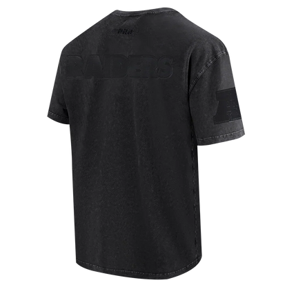 Raiders All-Over Logo Tee | Washed Black