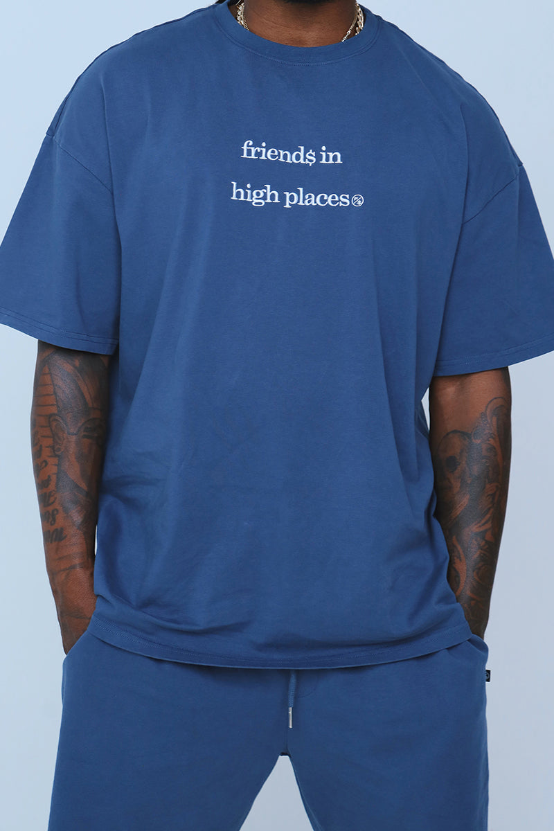 Friends In High Places Tee  | Navy
