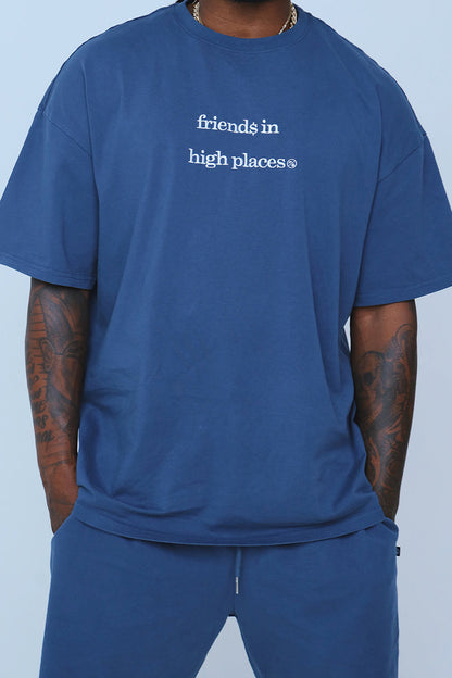 Friends In High Places Tee  | Navy
