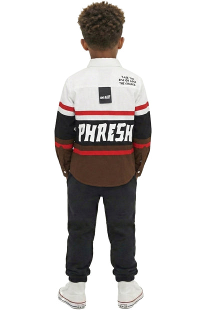 Premium Twill Shirt With Multi Color Cut-blocks