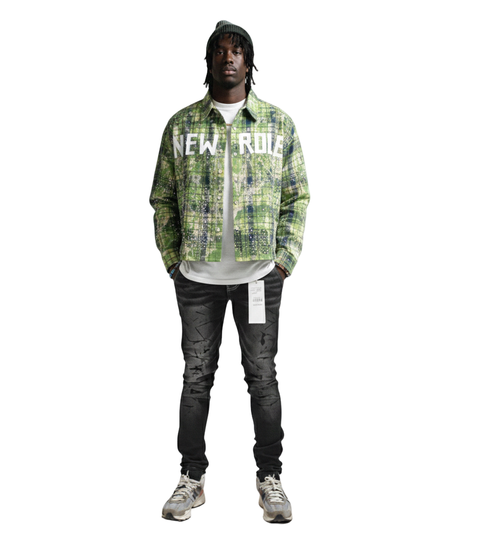 Heavy Flannel Crop Top Button Down Shirt
