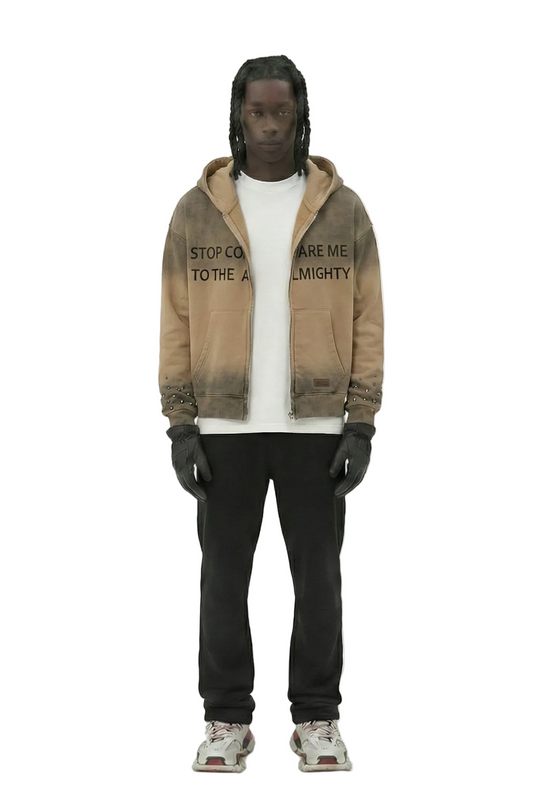 French Terry Long Sleeve Crop Top Full Zip Hoodie