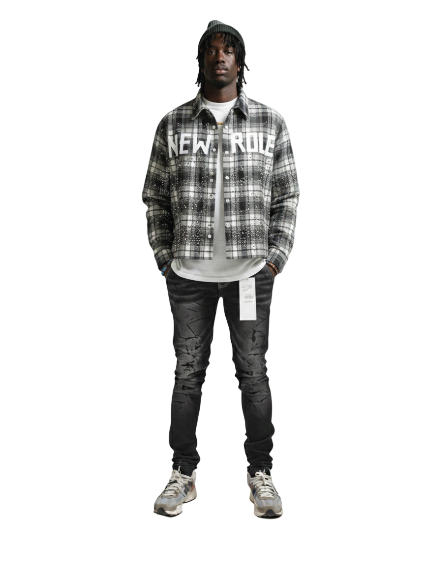 Heavy Flannel Crop Top Button Down Shirt