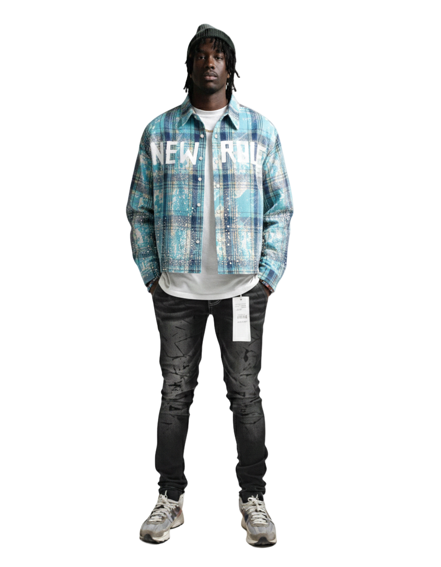 Heavy Flannel Crop Top Button Down Shirt