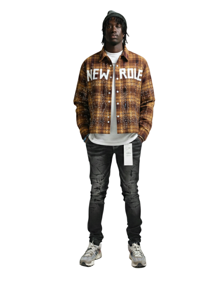 Heavy Flannel Crop Top Button Down Shirt