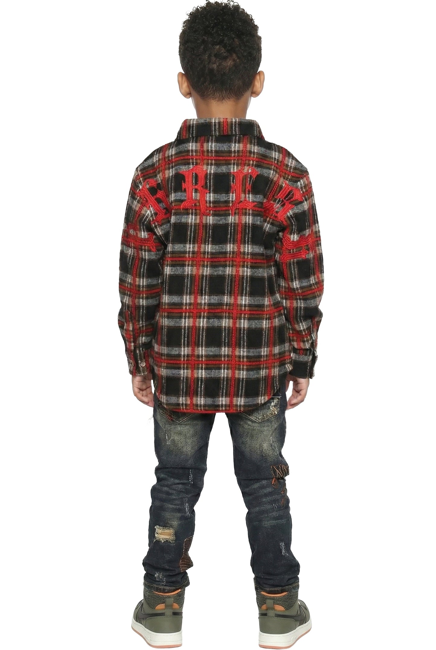 Premium Mid-weight Flannel Shirt With Heavy Embroidery Works, Patch Work & Print Effects
