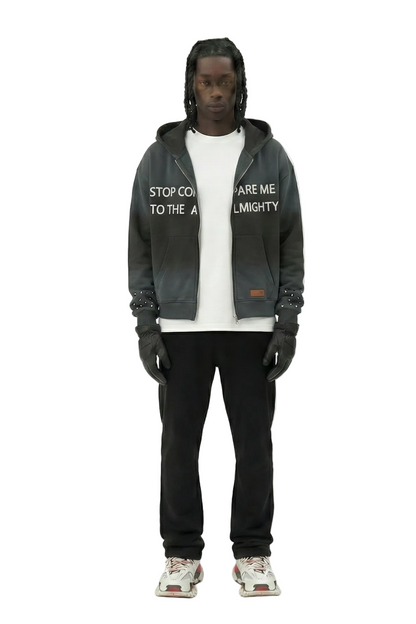 French Terry Long Sleeve Crop Top Full Zip Hoodie