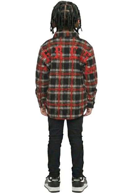 Premium Mid-weight Flannel Shirt With Heavy Embroidery Works, Patch Work & Print Effects